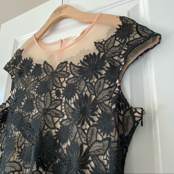 {Anthro} Deletta 'Garden Guise' Black Floral Lace - Picture 4 of 12